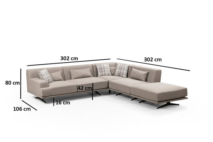 Atelier Del Sofa Bentley Corner Sofá Esquinero Beige